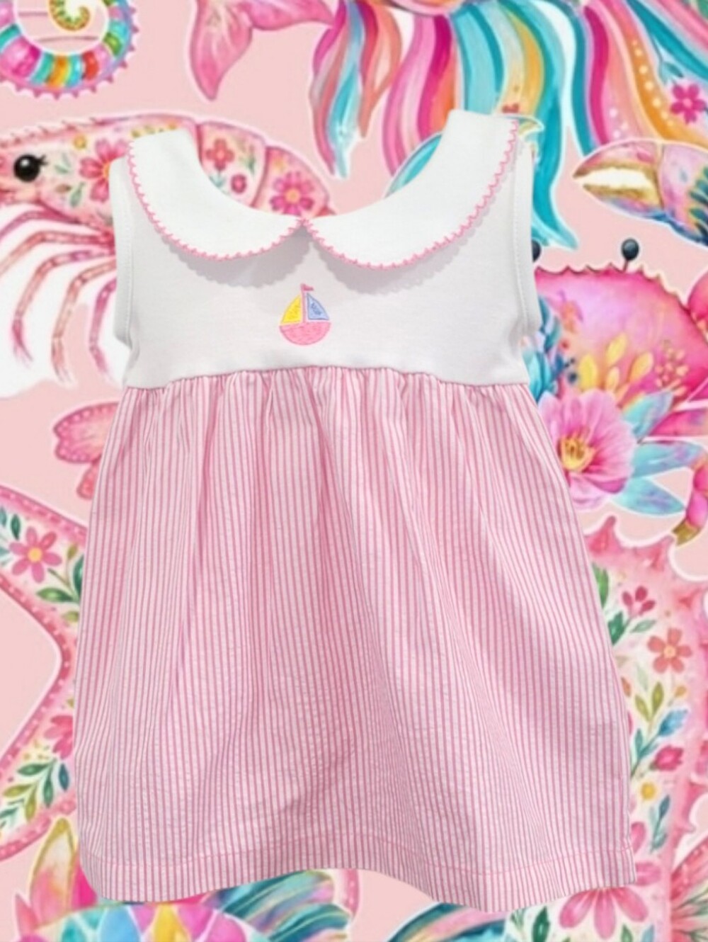 Baby Luigi Girl's "Sailboat" A-line Dress